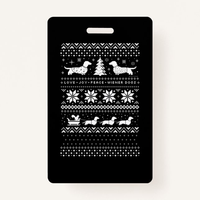 Tarjeta De Identificación Navidades de Dachshunds (Anverso)