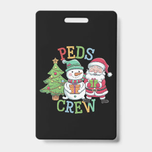 Tarjeta De Identificación Navidades de la tripulación Retro Peds Enfermería