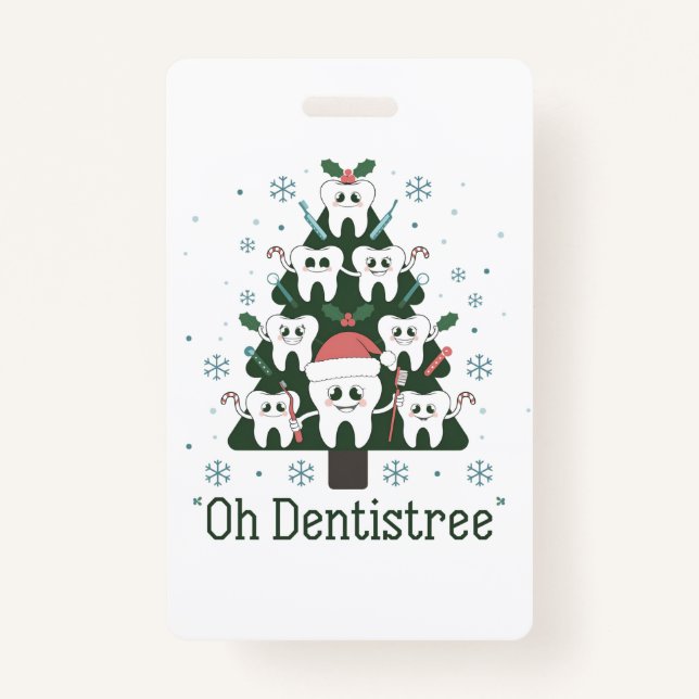 Tarjeta De Identificación Navidades Dentist Tree Dental Oh Dentistree Tooth (Anverso)