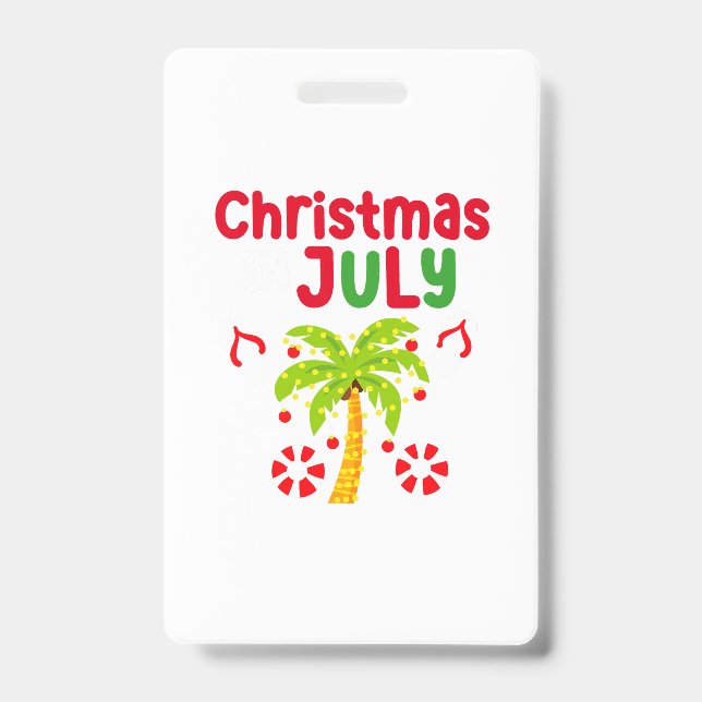 Tarjeta De Identificación Navidades En Julio Flip Flop Funny Summer Xmas Hom (Parte frontal)