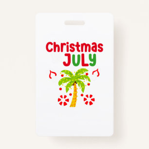 Tarjeta De Identificación Navidades En Julio Flip Flop Funny Summer Xmas Hom