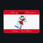 Tarjeta De Identificación Navidades Fiesta Nombre distintivo Snowman y danza<br><div class="desc">Feliz Snowman y Chica Dance Navidades de tango Fiesta Dibujo Personalizado divertido - Elegir / Añadir su texto único / nombre / color - Hacer su regalo especial - Redimensionar y mover o eliminar y agregar elementos / texto con herramienta de personalización ! Dibujo y diseño por MIGNED. Por favor,...</div>