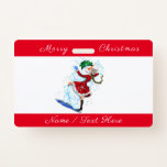 Tarjeta De Identificación Navidades Fiesta Nombre distintivo Snowman y danza<br><div class="desc">Feliz Snowman y Chica Dance Navidades de tango Fiesta Dibujo Personalizado divertido - Elegir / Añadir su texto único / nombre / color - Hacer su regalo especial - Redimensionar y mover o eliminar y agregar elementos / texto con herramienta de personalización ! Dibujo y diseño por MIGNED. Por favor,...</div>