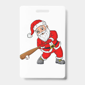 Tarjeta De Identificación Navidades Santa Claus Pitcher Boys Niños T