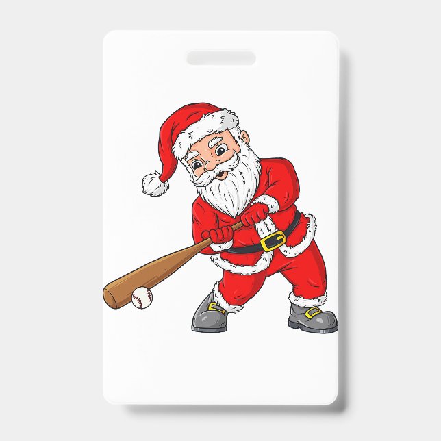 Tarjeta De Identificación Navidades Santa Claus Pitcher Boys Niños T (Anverso)