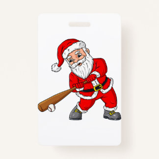 Tarjeta De Identificación Navidades Santa Claus Pitcher Boys Niños T