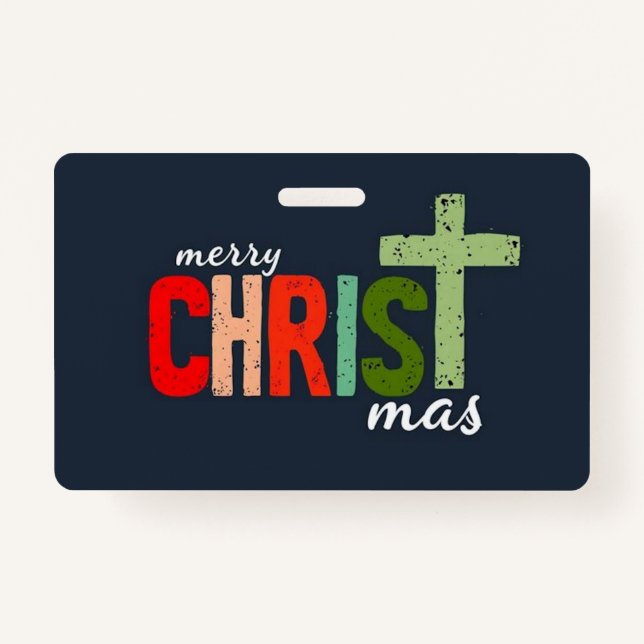 Tarjeta De Identificación Navidades Texto cristiano Inspirador (Anverso)