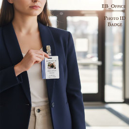 Tarjeta De Identificación Navy Blue White Stripes | Professional Photo ID