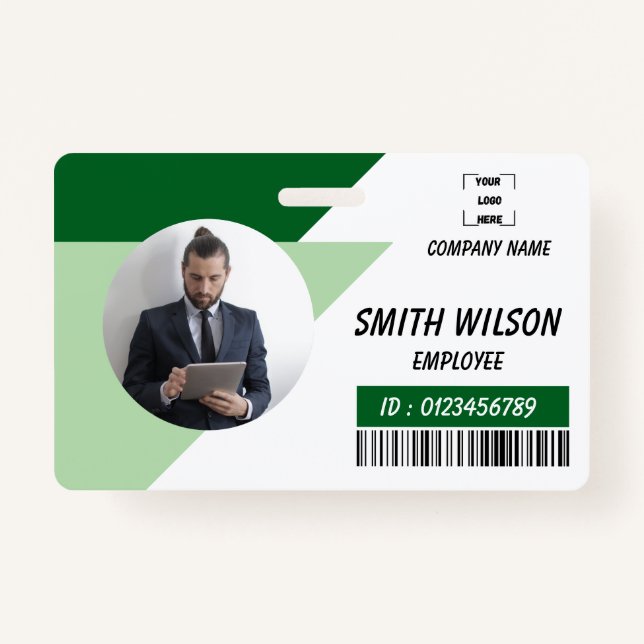 Tarjeta De Identificación Navy | Employee Photo ID Company Security Badge (Anverso)