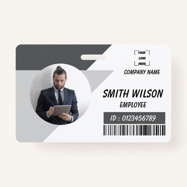 Tarjeta De Identificación Navy | Employee Photo ID Company Security Badge (Anverso)