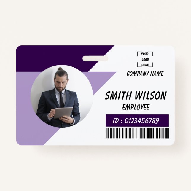 Tarjeta De Identificación Navy | Employee Photo ID Company Security Badge (Anverso)