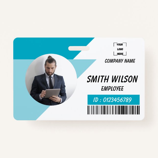 Tarjeta De Identificación Navy | Employee Photo ID Company Security Badge (Anverso)