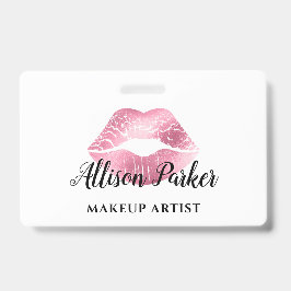 Tarjeta De Identificación Negocio de artistas de maquillaje de los labios de