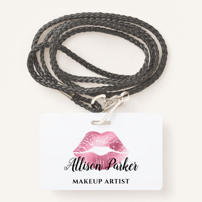 Tarjeta De Identificación Negocio de artistas de maquillaje de los labios de (Anverso son cordón)