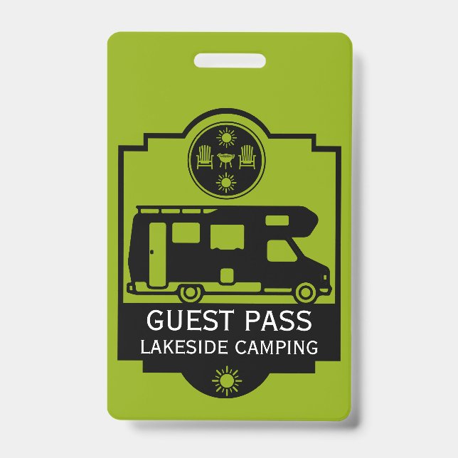 Tarjeta De Identificación Negocio de Camping de Caravanas (Parte frontal)