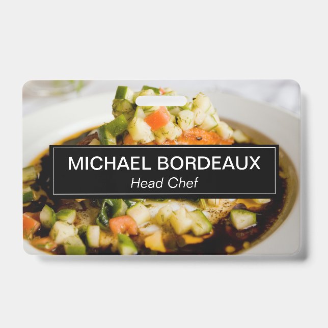 Tarjeta De Identificación Negocio de catering de fotos personalizadas (Parte frontal)