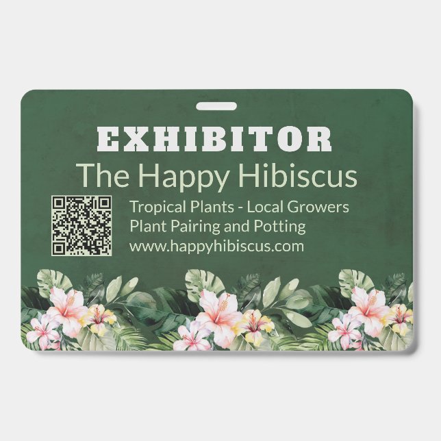 Tarjeta De Identificación Negocio de Flores Personalizadas (Parte frontal)