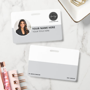 Tarjeta De Identificación Negocio de Foto y Logo Personalizado