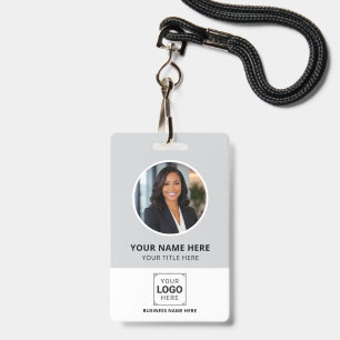Tarjeta De Identificación Negocio de Foto y Logo Personalizados
