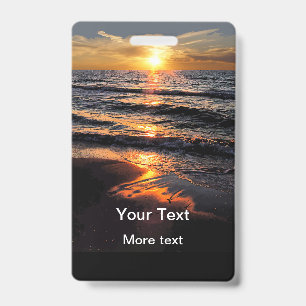 Tarjeta De Identificación Negocio de la puesta del sol de la playa o