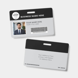 Tarjeta De Identificación Negocio de Logo Personalizado y Foto de Marca