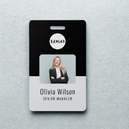 Tarjeta de identificación negra | Logotipo de la e