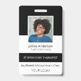 Tarjeta de identificación negra para empleado de f