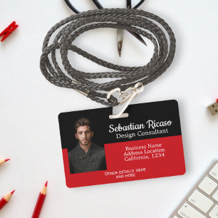 Tarjeta De Identificación Negra roja personalizada para el negocio de los pe