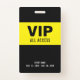 Tarjeta De Identificación Negro Amarillo VIP All Access Pass ID Badge (Anverso)