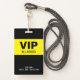 Tarjeta De Identificación Negro Amarillo VIP All Access Pass ID Badge (Anverso son cordón)