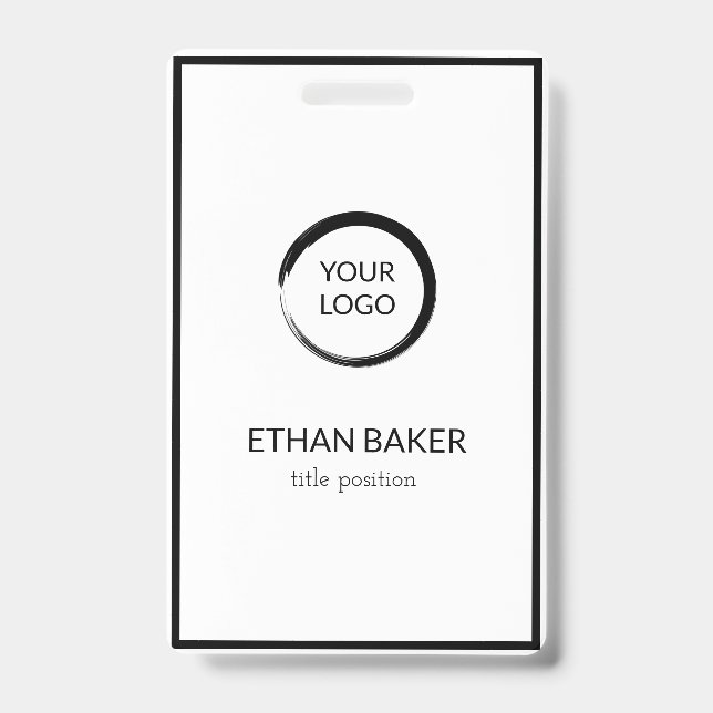 Tarjeta De Identificación Negro Y Blanco (Front)