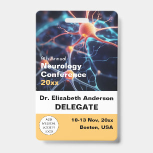 Tarjeta De Identificación Neurología Conferencia Médica de Neurocirugía