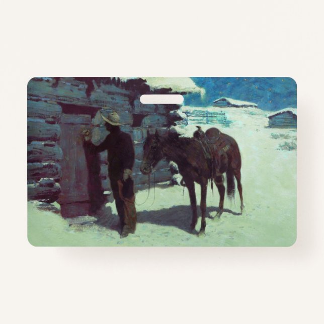 Tarjeta De Identificación Nieve de invierno de caballos y bovinas (Anverso)