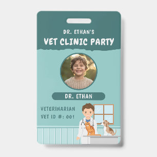Tarjeta De Identificación Niño Veterinario Identificación Juego de Imitación