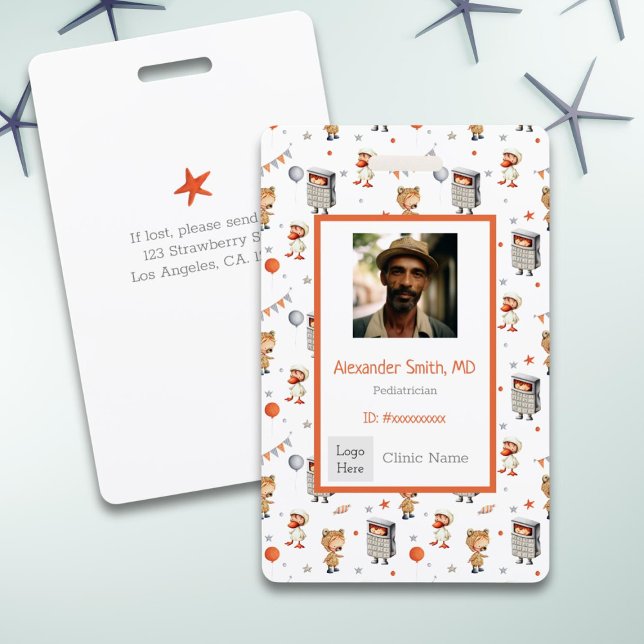 Tarjeta De Identificación Niños divertidos con la identificación de pediatra (Subido por el creador)