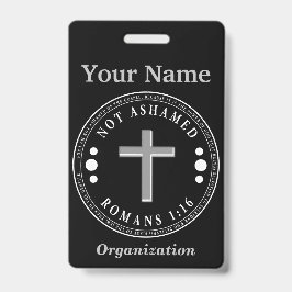 Tarjeta De Identificación No Avergonzado del Verso Cristiano del Evangelio