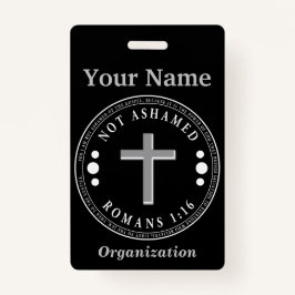 Tarjeta De Identificación No avergonzado del verso cristiano gospel