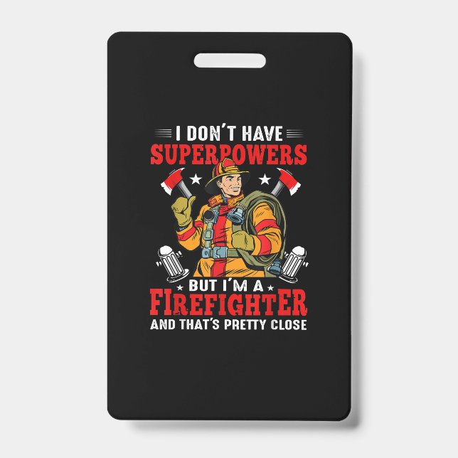 Tarjeta De Identificación No tengo superpoderes pero soy bombero (Parte frontal)