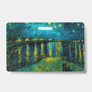 Tarjeta De Identificación Noche Van Gogh Starry sobre el Ródano