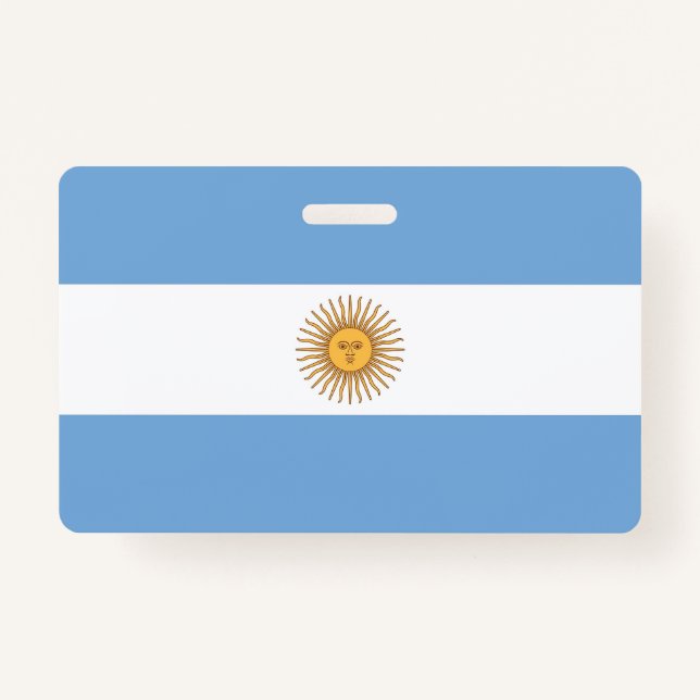 Tarjeta De Identificación Nombra con bandera de Argentina (Anverso)