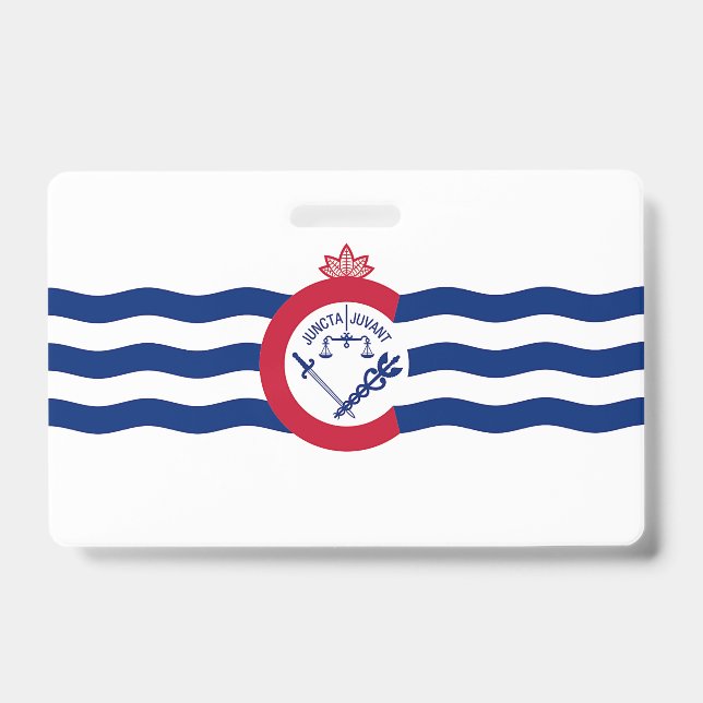 Tarjeta De Identificación Nombra con bandera de Cincinnati City (Parte frontal)