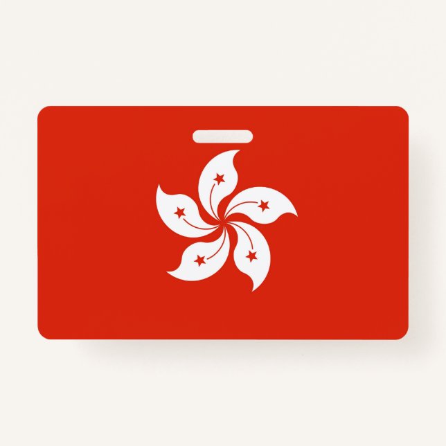 Tarjeta De Identificación Nombra con bandera de Hong Kong (Anverso)