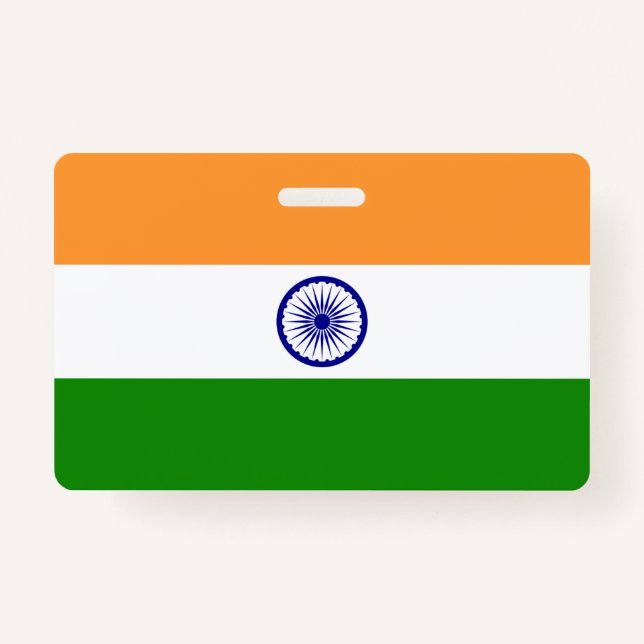 Tarjeta De Identificación Nombra con bandera de India (Anverso)