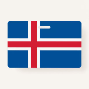Tarjeta De Identificación Nombra con bandera de Islandia