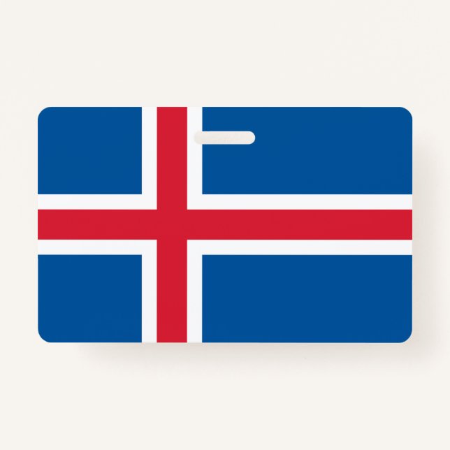 Tarjeta De Identificación Nombra con bandera de Islandia (Anverso)