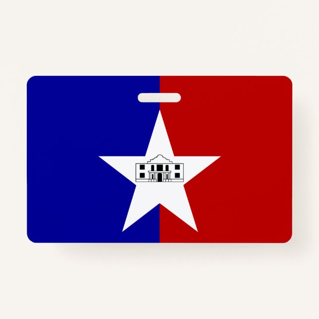 Tarjeta De Identificación Nombra con bandera de la ciudad de San Antonio (Reverso)