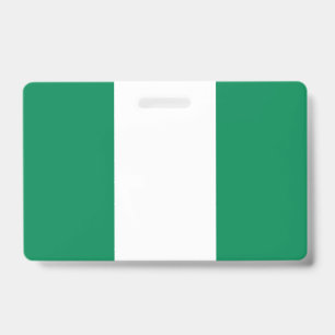 Tarjeta De Identificación Nombra con bandera de Nigeria