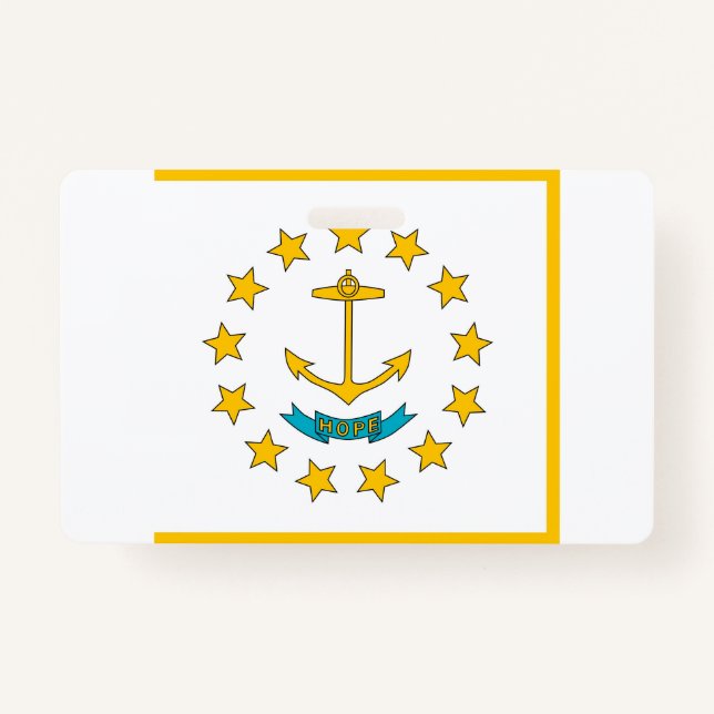 Tarjeta De Identificación Nombra con bandera de Rhode Island, EE. UU. (Anverso)