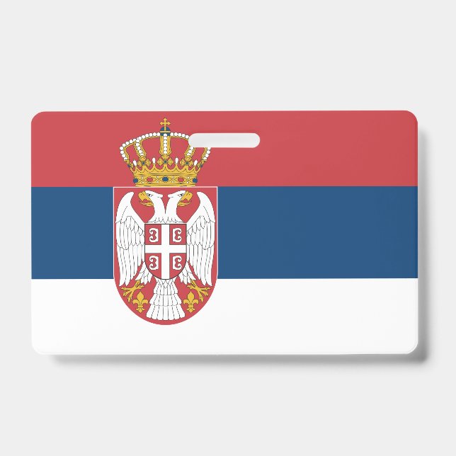 Tarjeta De Identificación Nombra con bandera de Serbia (Parte frontal)