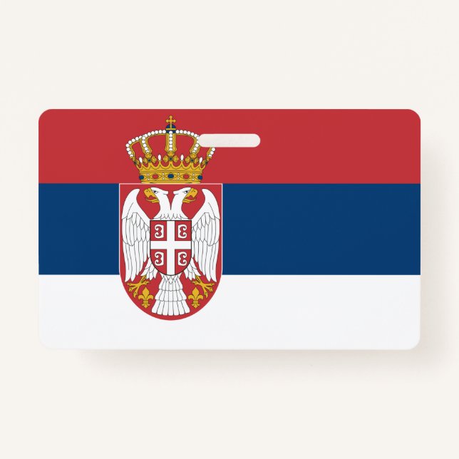Tarjeta De Identificación Nombra con bandera de Serbia (Anverso)